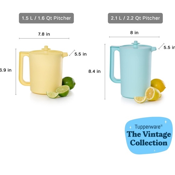 Vintage Tupperware set of 2 pitchers! - Picture 3 of 4